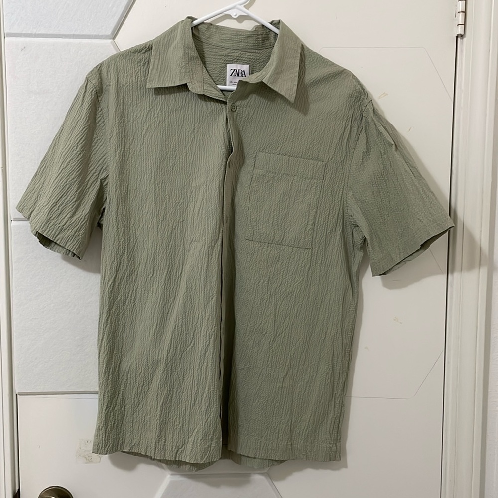 COPY - ZARA Textured Linen - Cotton Shirt